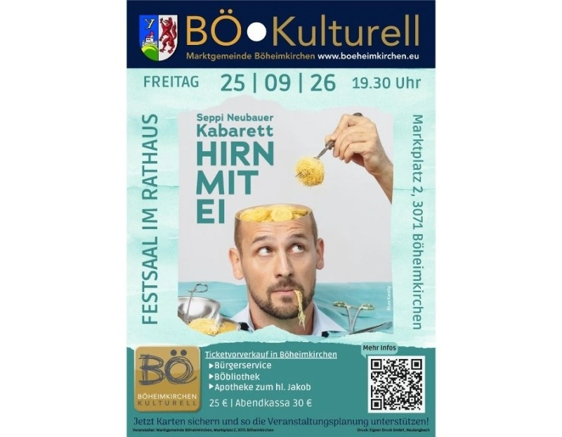 Seppi Neubauer Kabarett Hirn mit Ei Festsaal im Rathaus Böheimkirchen