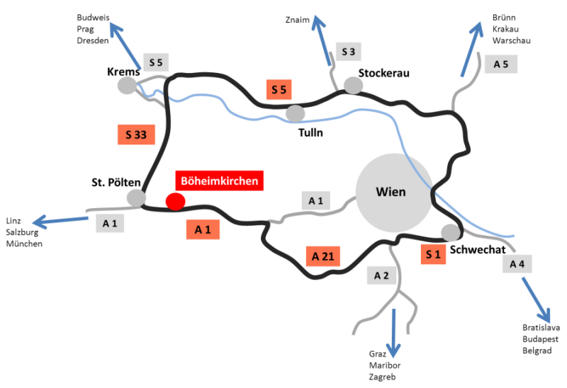 Darstellung des Autobahnnetzes