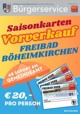 2026.03.20 | Freibad Saisonkarten - Vorverkauf-